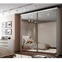 Ver imagem 1 de Guarda Roupa Casal com Espelho 2 Portas de Correr MDF Luminum Belmax Branco