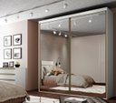 Ver imagem 1 de Guarda Roupa Casal com Espelho 2 Portas de Correr MDF Luminum Belmax Branco