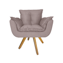 Ver imagem 2 de Kit 2 Poltrona Decorativa Base Giratória De Madeira Quarto Opala Suede Rose - LM DECOR
