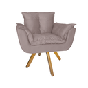 Ver imagem 3 de Kit 2 Poltrona Decorativa Base Giratória De Madeira Quarto Opala Suede Rose - LM DECOR