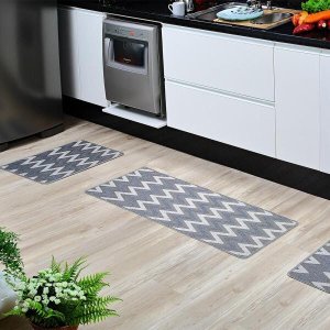 Jogo de Tapetes Pratik Cozinha 3 Peças Chevron