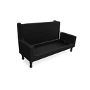 Ver imagem 2 de Recamier Calçadeira Fênix Baú Estofado Quarto Queen 160cm Suede Preto - LM DECOR