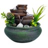 Fonte Cascata de Água Decorativa 3 Quedas Pequena em Resina Cor Verde 110v/220v - 1