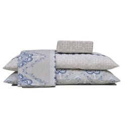 Jogo de Lençol Queen 4 Peças 140 Fios Realce Premium Luna - 1