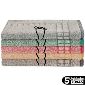 Kit 15 Piso Atoalhado Estampa Pézinho 45x70 Beka