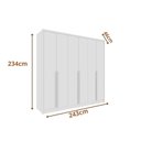 Ver imagem 3 de Guarda Roupa Casal Fortuna 6 Portas 6 Gavetas 100% Mdf:branco