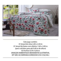 Jogo de Lençol Queen 4 Peças 140 Fios Realce Premium Clara - 2