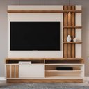 Ver imagem 2 de Estante Home Mariana 180cm Pérola Metalizado/amêndoa para Tv até 55” - Mobler