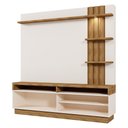 Ver imagem 4 de Estante Home Mariana 180cm Pérola Metalizado/amêndoa para Tv até 55” - Mobler