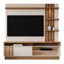 Ver imagem 1 de Estante Home Mariana 180cm Pérola Metalizado/amêndoa para Tv até 55” - Mobler