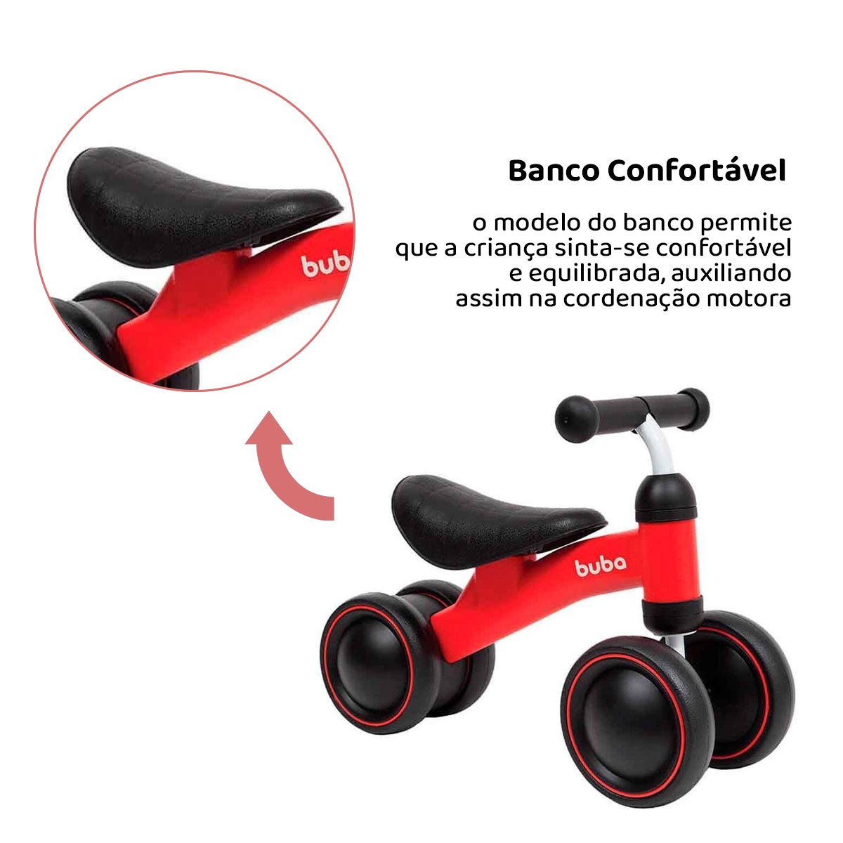 Bicicleta de Equilíbrio 4 Rodas Para Bebê Infantil Treino de ...