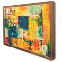 Ver imagem 4 de Quadro Decorativo Caixa Pincelada Amarela Tacolado Moldura Caixa Alta 4,5cm Branca sem Vidro 20 X 3