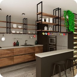 Prateleira Estilo Industrial Suspensa Teto Cozinha 1.20m p.m - 2