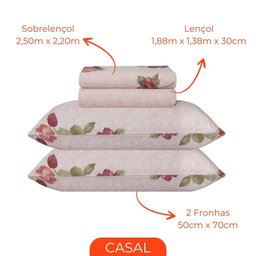 Jogo de Cama Casal Duplo 4 Peças Sultan Realce Premium Perla - 3