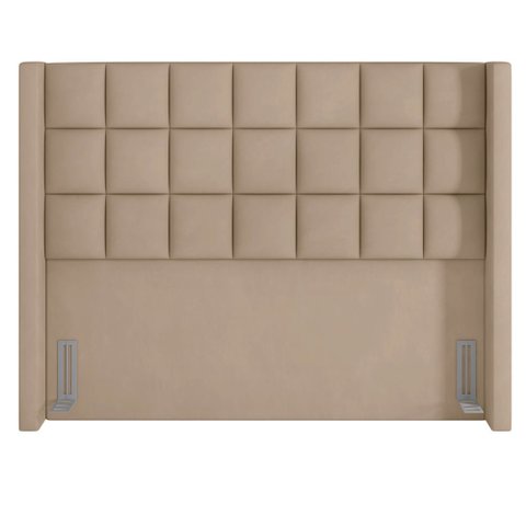 Cabeceira Cama Box Casal King 195 cm P05 Paris Veludo Bege - Lyam Decor