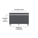 Ver imagem 4 de Balcão Gabinete Manu 120cm 3 Portas com Tampo - Cinza
