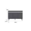 Ver imagem 5 de Balcão Gabinete Manu 120cm 3 Portas com Tampo - Cinza