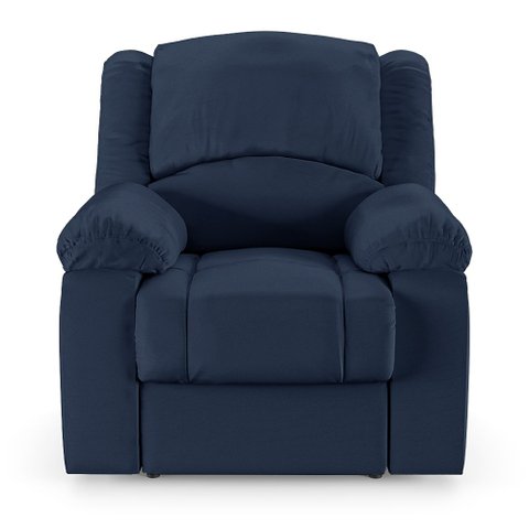 Poltrona do Papai Reclinável Sala de Cinema Madrid Power Elétrica Massagem USB PU Azul G23 Gran Belo