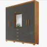 Guarda Roupa Lages em MDF com Espelho 6 Portas Decolar - 2