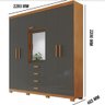 Guarda Roupa Lages em MDF com Espelho 6 Portas Decolar - 4