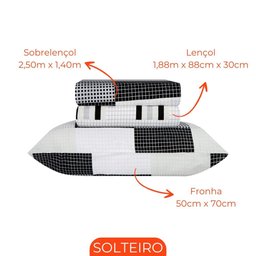 Jogo de Cama Solteiro Duplo 3 Peças Sultan Realce Premium Linnar - 3