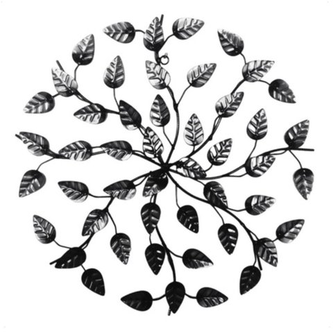 Mandala Decorativa em Ferro Rústico Preta:preto