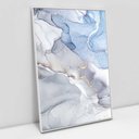 Ver imagem 1 de Quadro Decorativo em Canvas Abstrato Mármore Azul Celeste TaColado Moldura Flutuante 4,5cm Branca 90