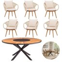 Ver imagem 1 de Conjunto de Mesa e Poltronas Zurick 6 Lugares Tampo em MDF com Corda Náutica 150cm Nossa Kasa