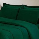 Ver imagem 2 de Kit Edredom 6 Pçs Aconchego Casal Queen Casa Dona Dupla Face com Lençol Verde Militar