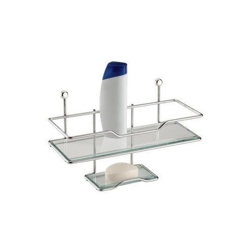 Porta Shampoo com Saboneteira Inox - Prata com Metalico - Sch4507 - Aramados Schmitt