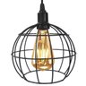 Pendente Aramado Teto Globo Luminária Lustre Retrô Balcão + Lâmpada Led ST64 Vintage - Preto - 3