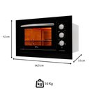 Ver imagem 2 de Kit Forno Elétrico 48l + Micro-ondas 25l Fischer Fit Line Embutir Preto 110v