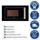 Ver imagem 4 de Kit Forno Elétrico 48l + Micro-ondas 25l Fischer Fit Line Embutir Preto 110v