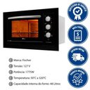 Ver imagem 3 de Kit Forno Elétrico 48l + Micro-ondas 25l Fischer Fit Line Embutir Preto 110v