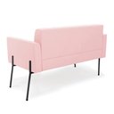 Ver imagem 5 de Sofá Namoradeira e Poltrona Pé de Ferro Preto para Sala Elisa Suede D03 - D'Rossi Rosa Bebê