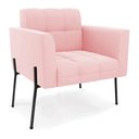 Ver imagem 4 de Sofá Namoradeira e Poltrona Pé de Ferro Preto para Sala Elisa Suede D03 - D'Rossi Rosa Bebê