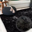 Ver imagem 4 de Tapete para Sala Peludo Fofinho 1,00Mx1,50M Preto Casa Dona