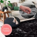 Ver imagem 2 de Tapete para Sala Peludo Fofinho 1,00Mx1,50M Preto Casa Dona