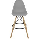 Ver imagem 3 de Kit 6 Banquetas Charles Eames Eiffel Wood Design Base Fixa Madeira - Cinza
