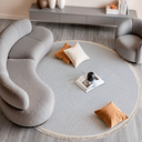Ver imagem 1 de Tapete Redondo Sala Quarto 100% Algodão Estampa Zigzag Franja Lavável Antiderrapante Decoração Boho