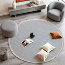 Ver imagem 2 de Tapete Redondo Sala Quarto 100% Algodão Estampa Zigzag Franja Lavável Antiderrapante Decoração Boho