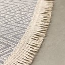 Ver mais imagens de Tapete Redondo Sala Quarto 100% Algodão Estampa Zigzag Franja Lavável Antiderrapante Decoração Boho