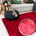 Ver imagem 4 de Tapete para Sala Peludo Fofinho 1,00Mx1,50M Vermelho Casa Dona
