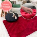 Ver imagem 2 de Tapete para Sala Peludo Fofinho 1,00Mx1,50M Vermelho Casa Dona