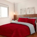 Ver imagem 4 de Kit 6 Pçs com Edredom e Lençol Aconchego Casa Dona Dupla Face Casal Queen Vermelho e Cinza