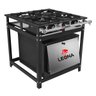 Fogão Industrial 4 Bocas 26x26 Perfil 5 de Baixa Pressão com Forno Tampa Inox - 1