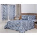 Ver imagem 1 de Jogo Lençol 4 Peças Cama Viúva 2,03mx1,20mx35cm 100% Algodão 180 Fios Ponto Palito Losangos Branco