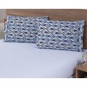 Ver imagem 3 de Jogo Lençol 4 Peças Cama Viúva 2,03mx1,20mx35cm 100% Algodão 180 Fios Ponto Palito Losangos Branco