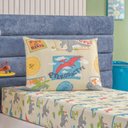 Ver imagem 2 de Enxoval Kit Colcha + Jogo de Cama Lençol Bouti Solteiro Infantil Kids 4 Peças - Dino