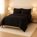 Ver imagem 1 de Kit 6 Pçs Aconchego Dupla Face Casal Queen com Lençol Preto Casa Dona